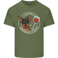 Wine With My Min Pin Dog Miniature Pinscher Mens Cotton T-Shirt Tee Top Military Green