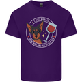 Wine With My Min Pin Dog Miniature Pinscher Mens Cotton T-Shirt Tee Top Purple