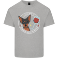 Wine With My Min Pin Dog Miniature Pinscher Mens Cotton T-Shirt Tee Top Sports Grey
