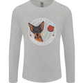 Wine With My Min Pin Dog Miniature Pinscher Mens Long Sleeve T-Shirt Sports Grey