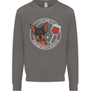 Wine With My Min Pin Dog Miniature Pinscher Mens Sweatshirt Jumper Charcoal