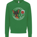 Wine With My Min Pin Dog Miniature Pinscher Mens Sweatshirt Jumper Irish Green