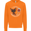 Wine With My Min Pin Dog Miniature Pinscher Mens Sweatshirt Jumper Orange
