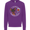 Wine With My Min Pin Dog Miniature Pinscher Mens Sweatshirt Jumper Purple