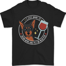 Wine With My Min Pin Dog Miniature Pinscher Mens T-Shirt 100% Cotton Black