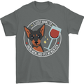Wine With My Min Pin Dog Miniature Pinscher Mens T-Shirt 100% Cotton Charcoal
