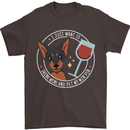 Wine With My Min Pin Dog Miniature Pinscher Mens T-Shirt 100% Cotton Dark Chocolate