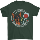 Wine With My Min Pin Dog Miniature Pinscher Mens T-Shirt 100% Cotton Forest Green