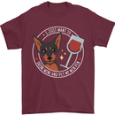Wine With My Min Pin Dog Miniature Pinscher Mens T-Shirt 100% Cotton Maroon