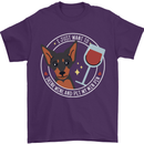 Wine With My Min Pin Dog Miniature Pinscher Mens T-Shirt 100% Cotton Purple