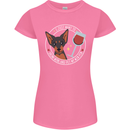 Wine With My Min Pin Dog Miniature Pinscher Womens Petite Cut T-Shirt Azalea