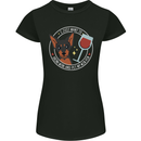 Wine With My Min Pin Dog Miniature Pinscher Womens Petite Cut T-Shirt Black
