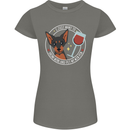 Wine With My Min Pin Dog Miniature Pinscher Womens Petite Cut T-Shirt Charcoal