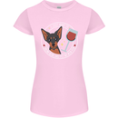 Wine With My Min Pin Dog Miniature Pinscher Womens Petite Cut T-Shirt Light Pink