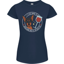 Wine With My Min Pin Dog Miniature Pinscher Womens Petite Cut T-Shirt Navy Blue