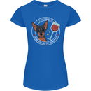 Wine With My Min Pin Dog Miniature Pinscher Womens Petite Cut T-Shirt Royal Blue