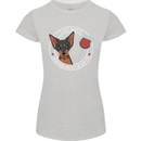 Wine With My Min Pin Dog Miniature Pinscher Womens Petite Cut T-Shirt Sports Grey