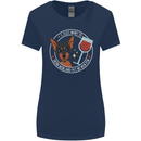Wine With My Min Pin Dog Miniature Pinscher Womens Wider Cut T-Shirt Navy Blue