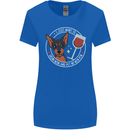 Wine With My Min Pin Dog Miniature Pinscher Womens Wider Cut T-Shirt Royal Blue