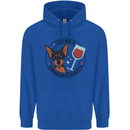Wine With My Min Pin Miniature Pinscher Dog Childrens Kids Hoodie Royal Blue