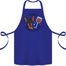 Wine With My Min Pin Miniature Pinscher Dog Cotton Apron 100% Organic Royal Blue
