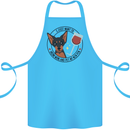 Wine With My Min Pin Miniature Pinscher Dog Cotton Apron 100% Organic Turquoise
