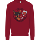 Wine With My Min Pin Miniature Pinscher Dog Kids Sweatshirt Jumper Red