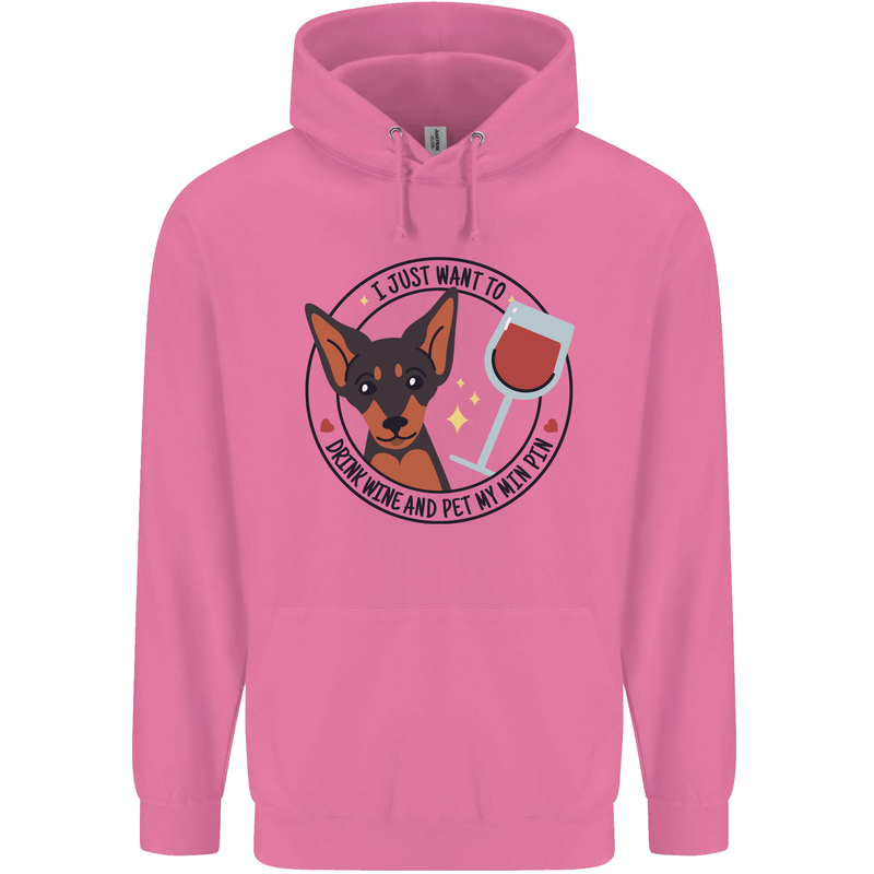 Wine With My Min Pin Miniature Pinscher Dog Mens 80% Cotton Hoodie Azelea