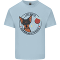 Wine With My Min Pin Miniature Pinscher Dog Mens Cotton T-Shirt Tee Top Light Blue