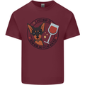 Wine With My Min Pin Miniature Pinscher Dog Mens Cotton T-Shirt Tee Top Maroon