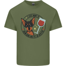 Wine With My Min Pin Miniature Pinscher Dog Mens Cotton T-Shirt Tee Top Military Green