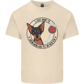 Wine With My Min Pin Miniature Pinscher Dog Mens Cotton T-Shirt Tee Top Natural