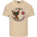 Wine With My Min Pin Miniature Pinscher Dog Mens Cotton T-Shirt Tee Top Sand