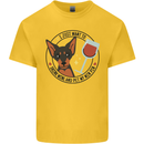 Wine With My Min Pin Miniature Pinscher Dog Mens Cotton T-Shirt Tee Top Yellow