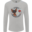 Wine With My Min Pin Miniature Pinscher Dog Mens Long Sleeve T-Shirt Sports Grey