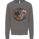 Wine With My Min Pin Miniature Pinscher Dog Mens Sweatshirt Jumper Charcoal