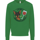 Wine With My Min Pin Miniature Pinscher Dog Mens Sweatshirt Jumper Irish Green