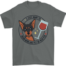 Wine With My Min Pin Miniature Pinscher Dog Mens T-Shirt 100% Cotton Charcoal