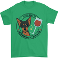 Wine With My Min Pin Miniature Pinscher Dog Mens T-Shirt 100% Cotton Irish Green