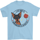 Wine With My Min Pin Miniature Pinscher Dog Mens T-Shirt 100% Cotton Light Blue