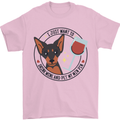 Wine With My Min Pin Miniature Pinscher Dog Mens T-Shirt 100% Cotton Light Pink