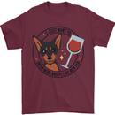 Wine With My Min Pin Miniature Pinscher Dog Mens T-Shirt 100% Cotton Maroon