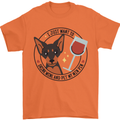 Wine With My Min Pin Miniature Pinscher Dog Mens T-Shirt 100% Cotton Orange