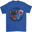 Wine With My Min Pin Miniature Pinscher Dog Mens T-Shirt 100% Cotton Royal Blue