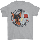 Wine With My Min Pin Miniature Pinscher Dog Mens T-Shirt 100% Cotton Sports Grey