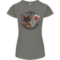 Wine With My Min Pin Miniature Pinscher Dog Womens Petite Cut T-Shirt Charcoal