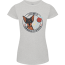 Wine With My Min Pin Miniature Pinscher Dog Womens Petite Cut T-Shirt Sports Grey