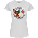 Wine With My Min Pin Miniature Pinscher Dog Womens Petite Cut T-Shirt White