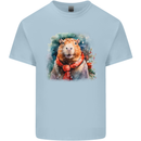 Winter Capybara Christmas Xmas Kids T-Shirt Childrens Light Blue