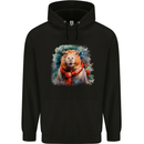 Winter Capybara Christmas Xmas Mens 80% Cotton Hoodie Black